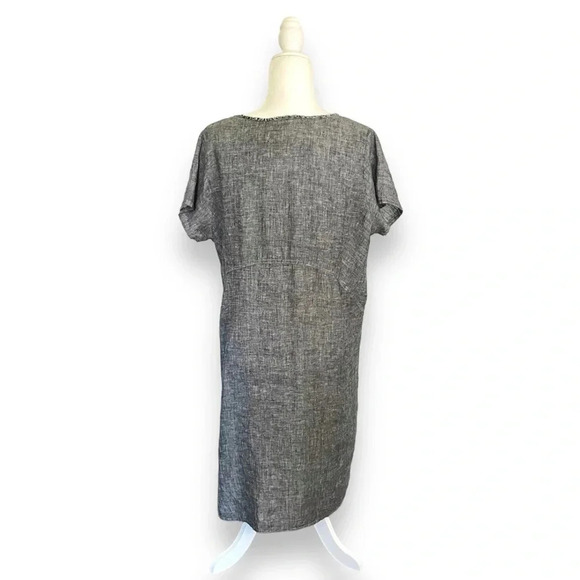 Fabulous New York Gray Linen Lagenlook Midi Dress - Picture 4 of 4
